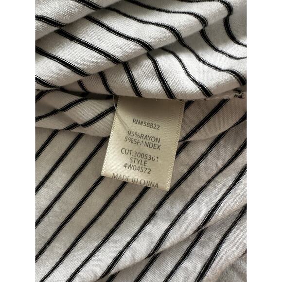 Max Studio Black White Stripe Scoop Neck Top 1X - Picture 6 of 6